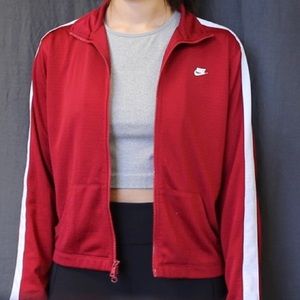 Red Nike mesh track jacket